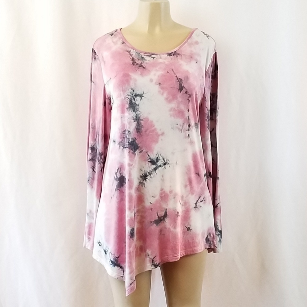 Djt Fashion Tie Dye-Look Knit Blouse